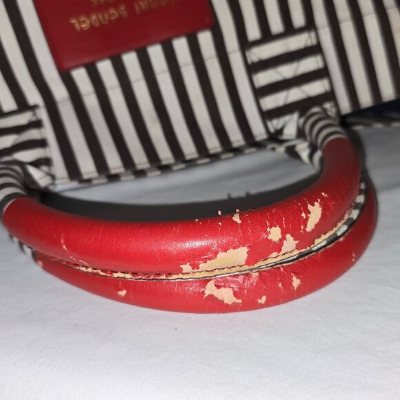 Henri Bendel Extra Large Striped Canvas Tote Bag, Beach Bag AS IS - Picture 14 of 15